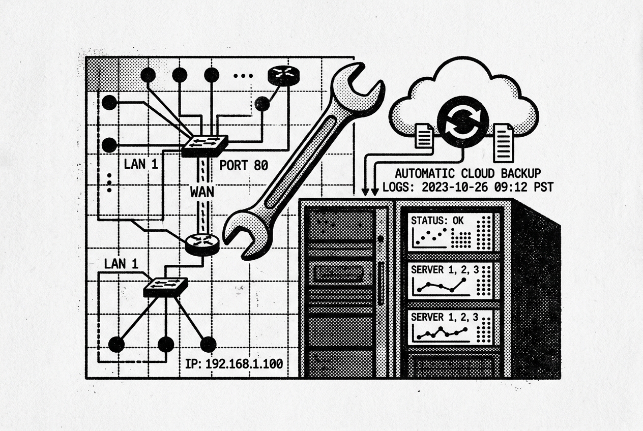 IT Support halftone illustration